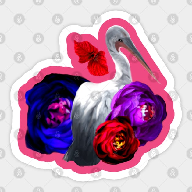Flowerbird Sticker by tubiela's